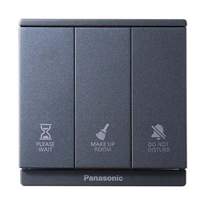 Panasonic Moderva - Bộ 4 Công Tắc B, 1 Chiều, Bắt Vít Có Chỉ Báo Dạ Quang Màu Xám Ánh Kim