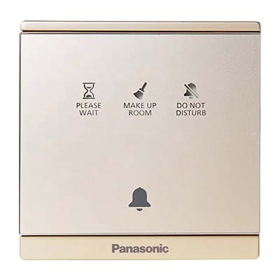 Panasonic Moderva - Bộ 4 Công Tắc B, 1 Chiều, Bắt Vít Có Chỉ Báo Dạ Quang Màu Vàng Ánh Kim&nbsp;WMF517MYH-1VN