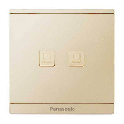 Panasonic Moderva - Bộ 2 Ổ Cắm Data CAT5E Màu Vàng Ánh Kim | WMF422MYZ-VN