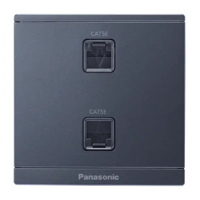 Panasonic Moderva - Bộ 2 Ổ Cắm Data CAT5E Màu Xám Ánh Kim | WMF422MYH-VN