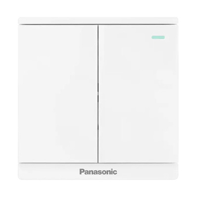 Panasonic Moderva - Bộ 2 Công Tắc B, 1 Chiều, Có Chỉ Báo Dạ Quang Bắt Vít Màu Trắng | WMF5