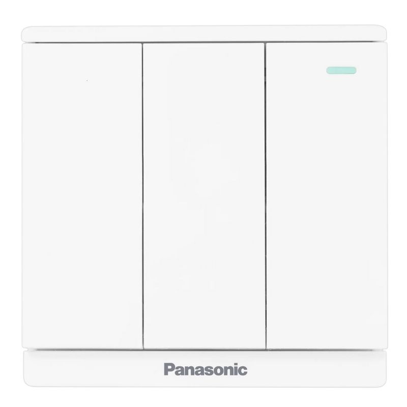 Panasonic Moderva - Bộ 3 Công Tắc B, 1 Chiều, Bắt Vít Có Chỉ Báo Dạ Quang Màu Trắng |&nbsp;WMF515-1VN