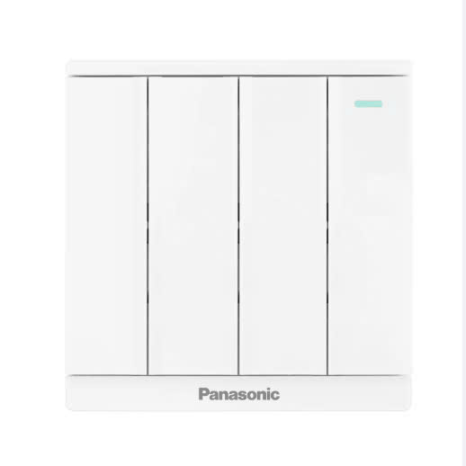 Panasonic Moderva - Bộ 4 Công Tắc B, 1 Chiều, Bắt Vít Có Chỉ Báo Dạ Quang Màu Trắng |&nbsp;WMF517-1VN