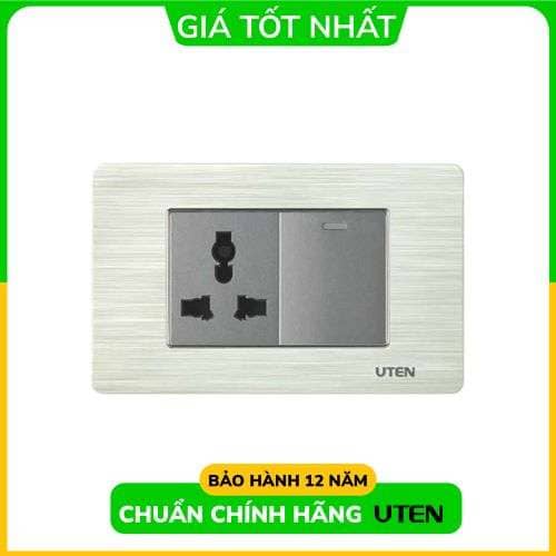 Bộ 1 Ổ Cắm Mạng M + 1 Ổ Cắm Tivi M UTEN |V9.1P-PCMS + V9.1P-TVMS + V9.1-PM3