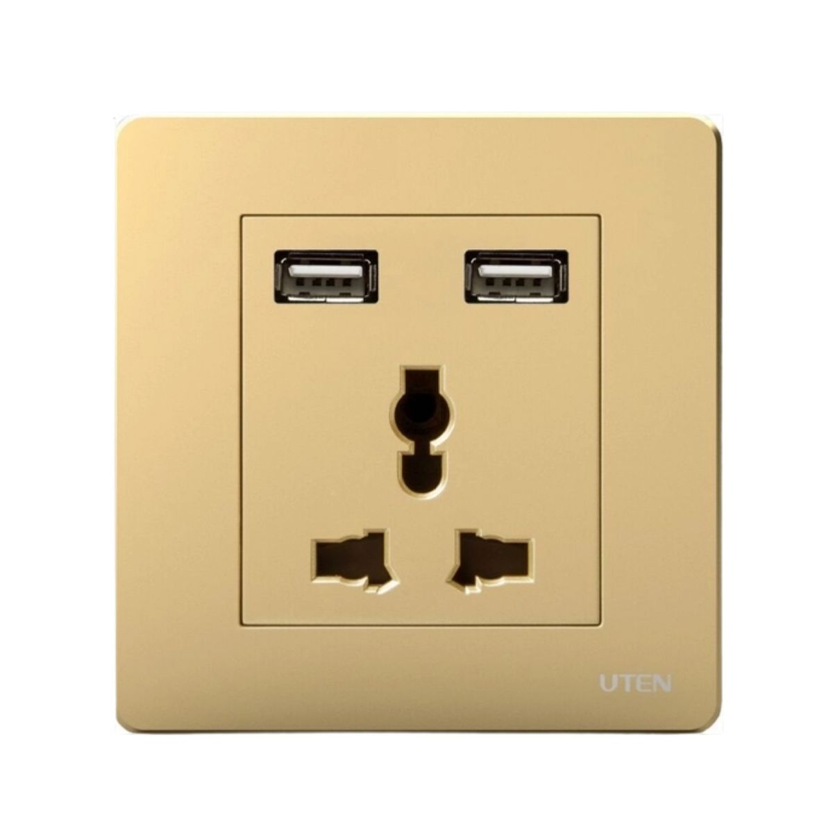 Bộ Ổ Cắm 3 Chấu Đa Năng Và USB UTEN Q7GZ13/2NU