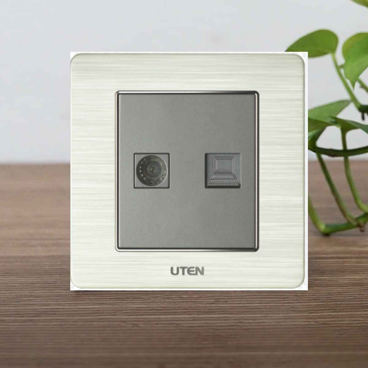 Bộ 1 Ổ Cắm Tivi + 1 Ổ Cắm Mạng UTEN | V6.0-TVPC