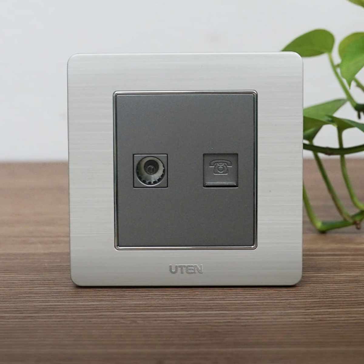 Bộ 1 Ổ Cắm Tivi + 1 Ổ Cắm Điện Thoại UTEN | V6.0G-TVTEL