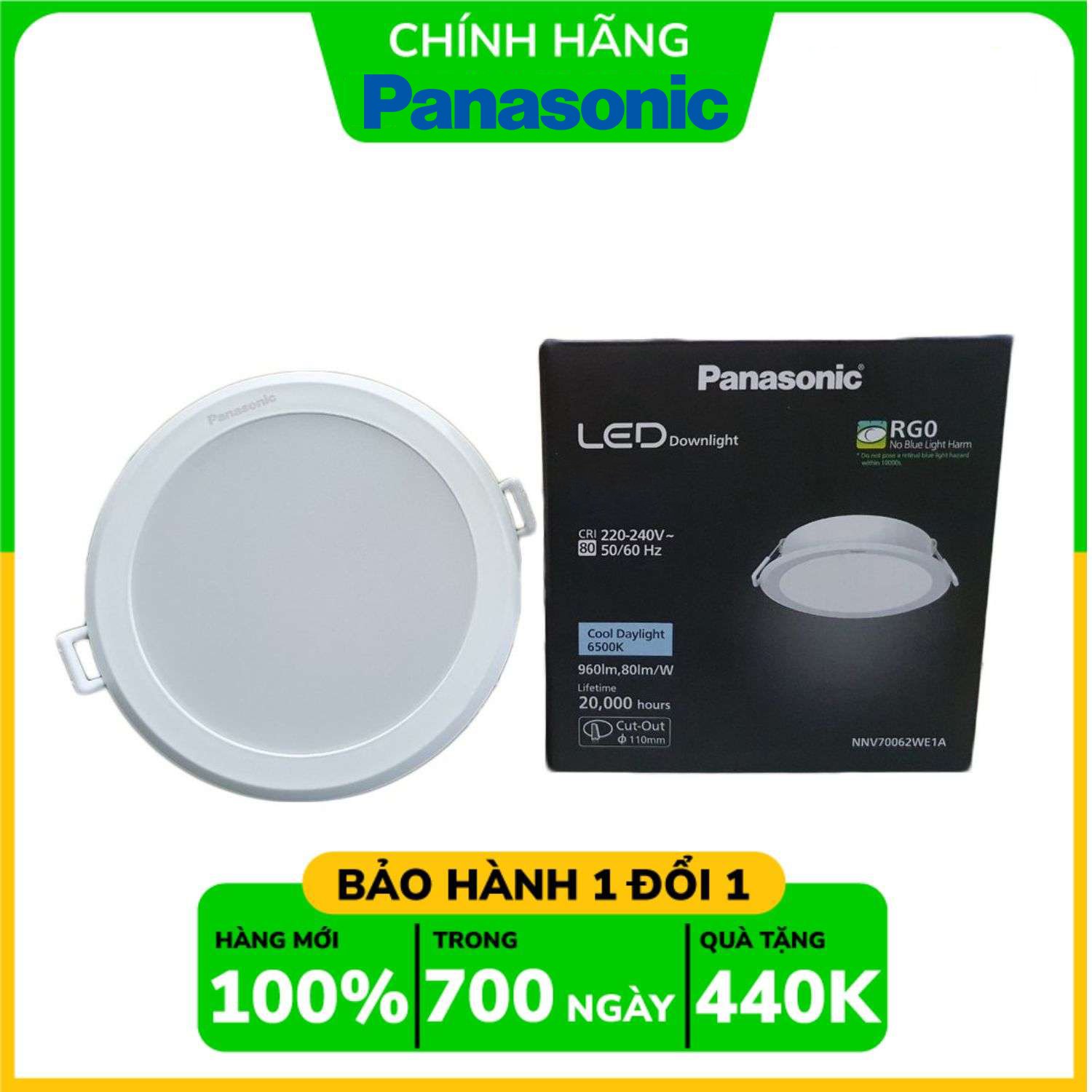 Đèn LED Âm Trần Panasonic DN 2G Tròn NNV70044WE1A / NNV70064WE1A  Ø150 18W