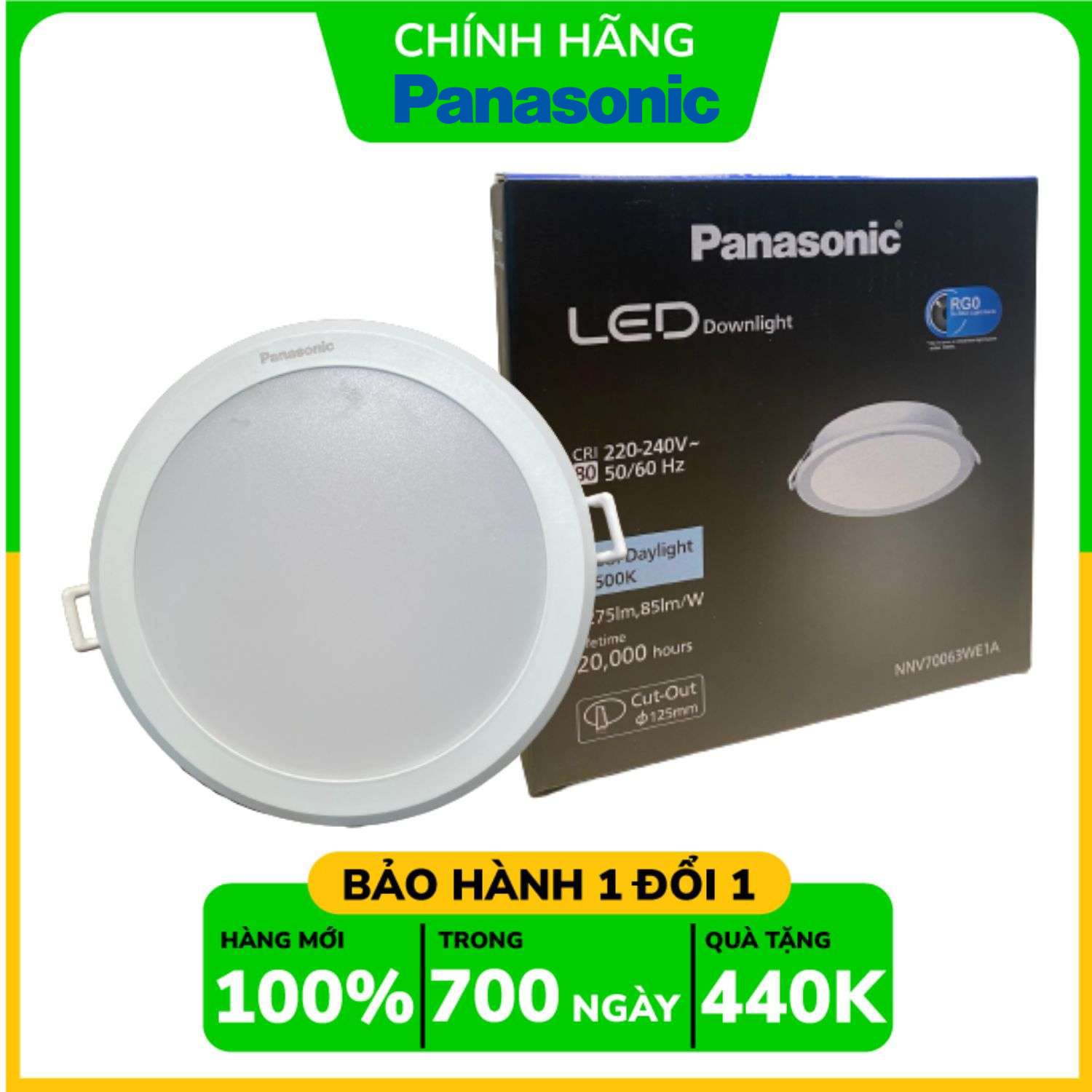 Đèn LED Âm Trần Panasonic DN 2G Tròn NNV70034WE1A / NNV70044WE1A / NNV70064WE1A 18W