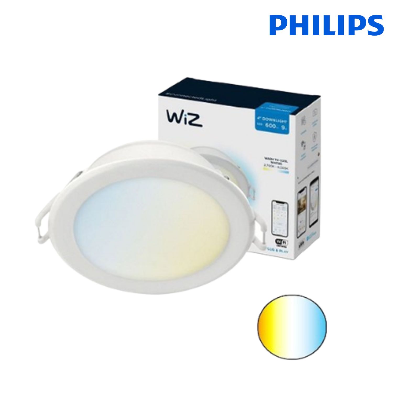 Đèn Âm Trần Philips Thông Minh WIZ -  Wifi thay đổi nhiệt độ màu 12.5W (Φ125)