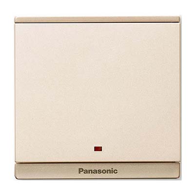 Panasonic Moderva - Bộ 1 Công Tắc D, Bắt Vít, Có Đèn Báo Màu Vàng Ánh Kim | WMFV503307MYZ
