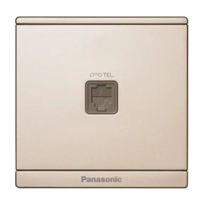 Panasonic Moderva - Ổ Cắm Điện Thoại 4 Cực Màu Vàng Ánh Kim | WMF403MYZ-VN