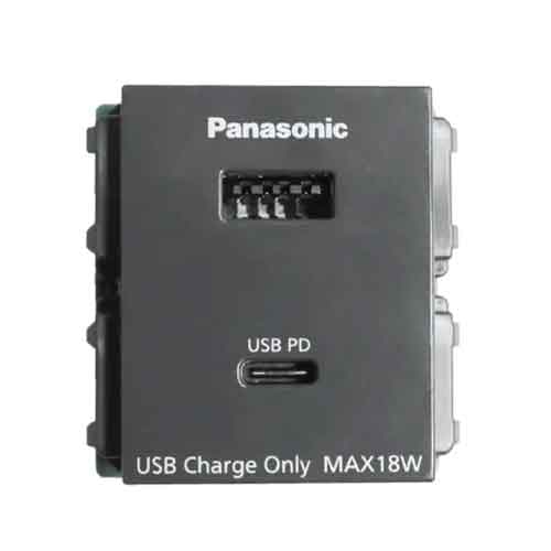 Panasonic Wide Color - Ổ Cắm USB 2 Cổng Type A-C- Màu Xám | WEF14821H-VN