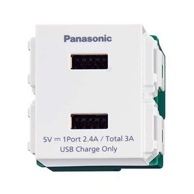 Panasonic FullWide - Ổ Cắm USB 2 Cổng - Màu Trắng | WEF11821W