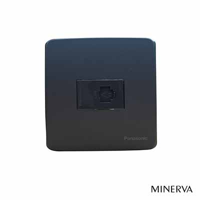 Panasonic Minerva - Bộ Ổ cắm Mạng CAT5 - Màu Xám Ánh Kim | WEV2488H-CAT5 / WNT7811MYH-VN