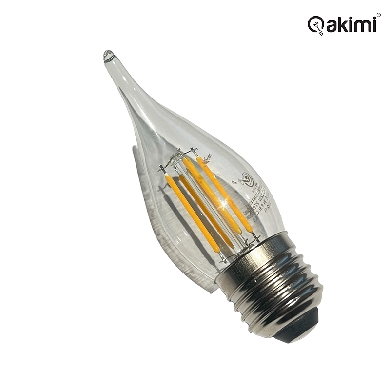 AKIMI - Bóng LED 4W Edision C35 Đuôi Nhọn Vỏ Trắng E27 | AKC35-4W-E27