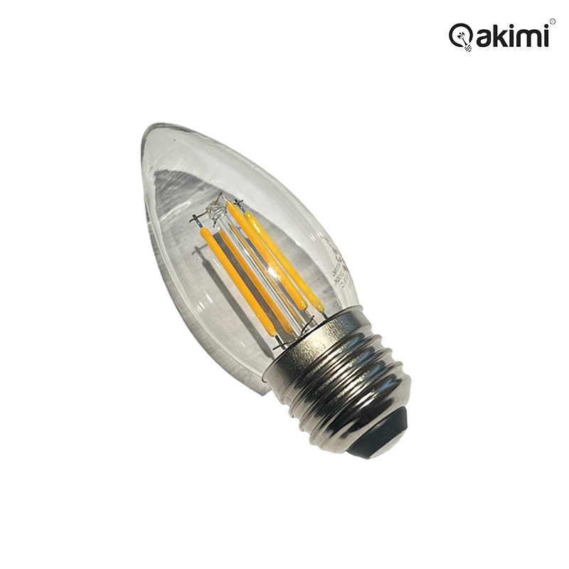 AKIMI - Bóng LED 4W Edision C35 Đuôi Bầu Vỏ Trắng E27 | AKC35-4W-E27B