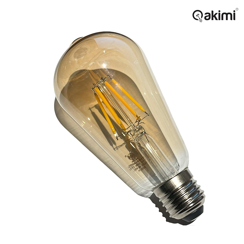 AKIMI - Bóng LED 6W Edision A64 Vỏ Vàng E27 | AKST64-6W-E27V