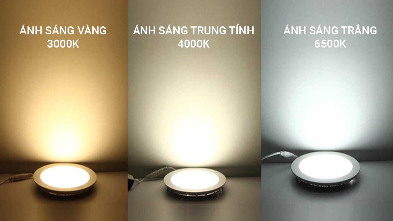 3 màu sáng cơ bản của đèn LED âm trần
