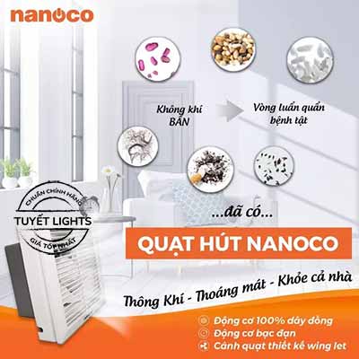 Nanoco - Quạt Hút Gắn Tường 1 Chiều | NWV2020