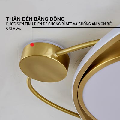 EURO - Đèn Ốp Trần Đồng Nguyên Chất | EUOC-006.H