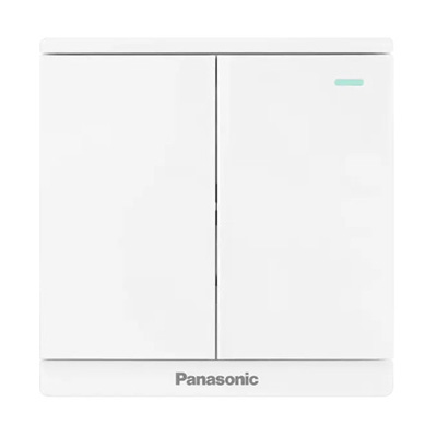 Panasonic Moderva - Bộ 2 Công Tắc B, 1 chiều, Có Chỉ Báo Dạ Quang Bắt Vít Màu Trắng | WMF513-1VN