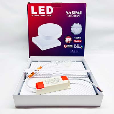 SASIMI - Ốp trần vuông viền trắng Modern 24W - 6500K | SAS-M24S.W