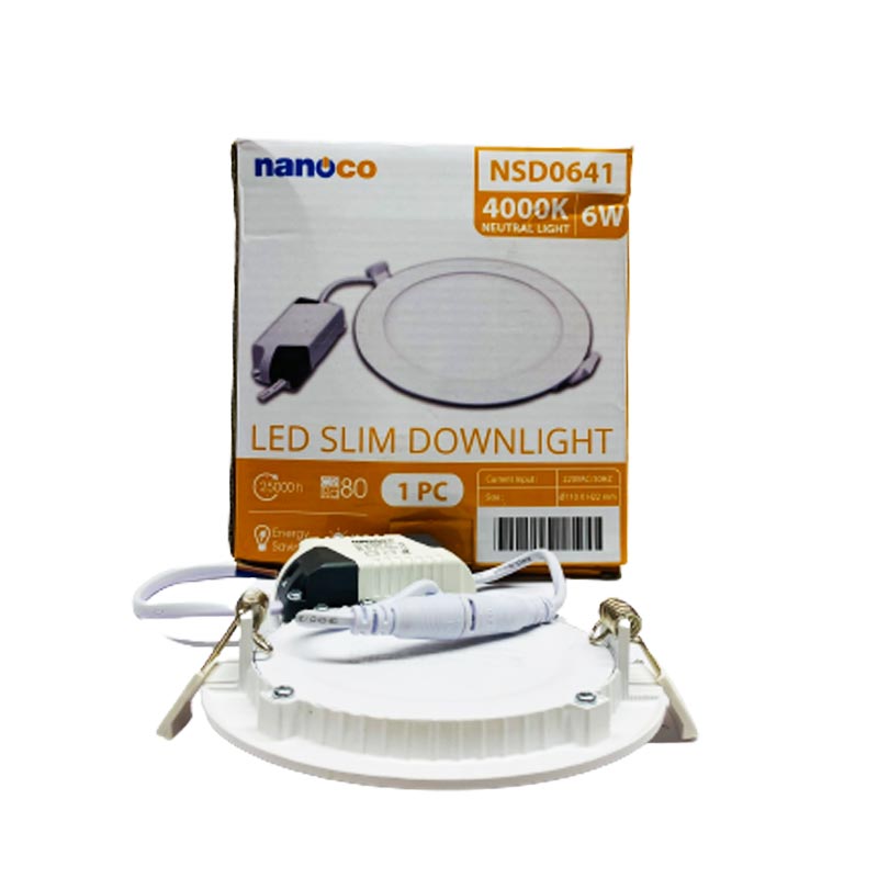 Đèn LED Downlight Nanoco siêu mỏng 6W - 4000K | NSD0641.XK
