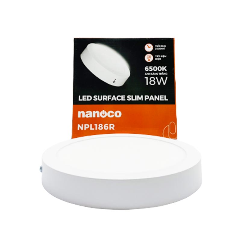 Ốp Nổi Tròn Nanoco 18W 6500K | NPL186R.XK