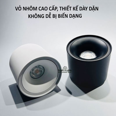 Đèn Lon Nổi Thân Trắng/Đen 12W Kazi Akimi 3000K/4000K