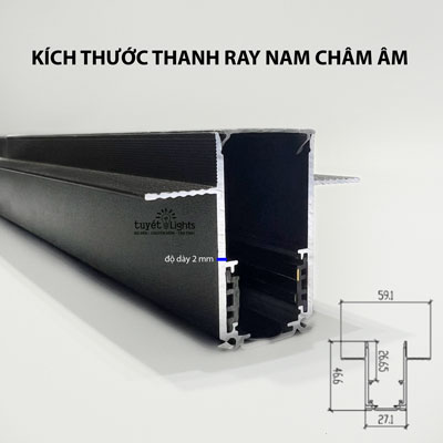 Thanh Ray Nam Châm Âm Trần Series 3.0 B200 L2000 | AKS3-32 - Akimi