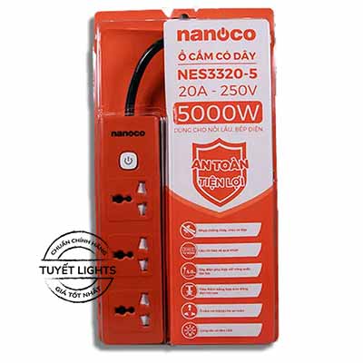 Nanoco Ổ Cắm Có Dây - 3 Ổ Cắm Đa Năng Và 1 Công Tắc | NES3320-5