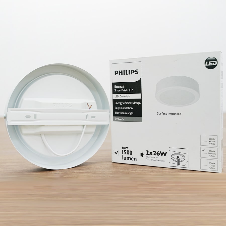 Ốp trần tròn Philips gắn nổi [DN027C / LED15 / D200] (18W Φ200)