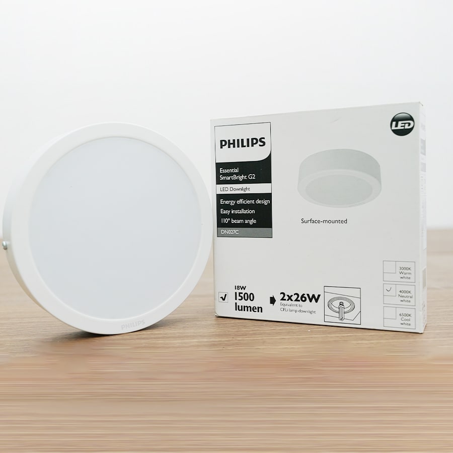 Ốp trần tròn Philips gắn nổi [DN027C / LED15 / D200] (18W Φ200)